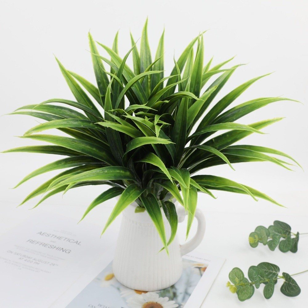 Spider Plant Hanging - リアルな42cm人工蘭の葉DIYプラスチック製人工グラジオラスシミュレーショングリーンフェイクスパイダープラントウェディング用