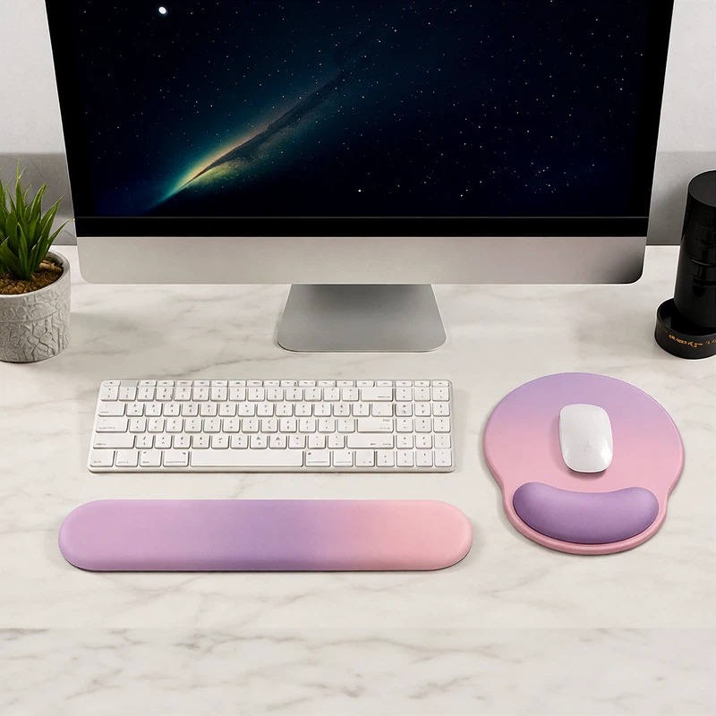 グラデーションピンクパープルラバーリストレストキーボードパッ - Tradescantia Purple のレビューと価格