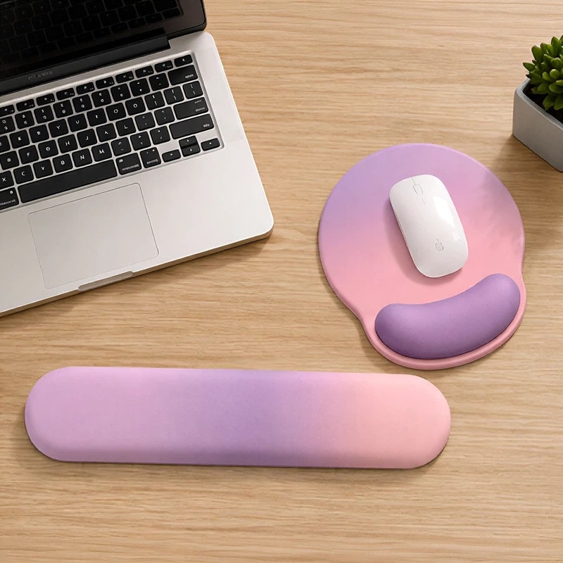 グラデーションピンクパープルラバーリストレストキーボードパッ - Tradescantia Purple のレビューと価格