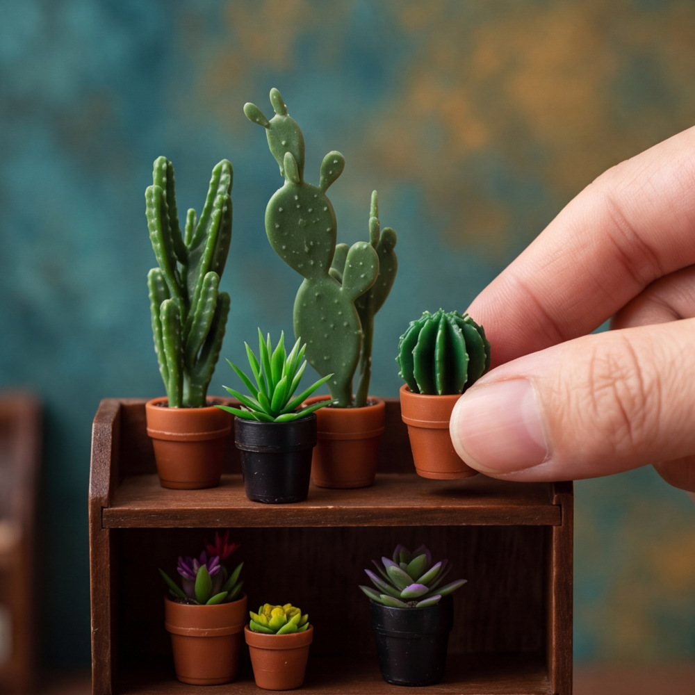 ジオラマ、ドールハウス、妖精の庭、机の装飾に使える、多肉植物 - Echeveria Succulent のレビューと価格