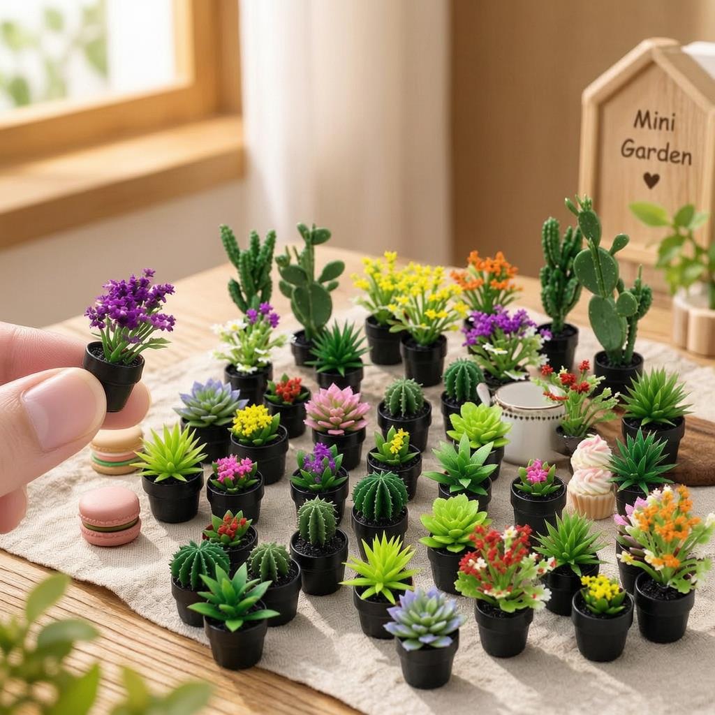 ジオラマ、ドールハウス、妖精の庭、机の装飾に使える、多肉植物 - Echeveria Succulent のレビューと価格